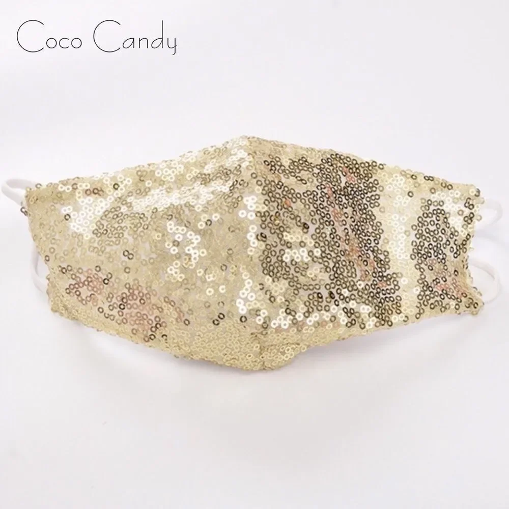🆕Luxury Gold Sequin Face Mask